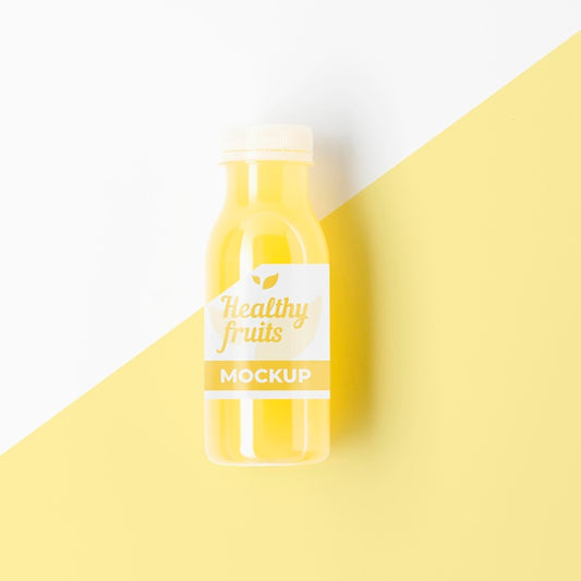 Free Bottle Of Yellow Smoothie Mock-Up Psd
