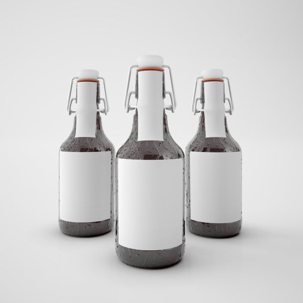 Free Bottles With Blank Label Psd