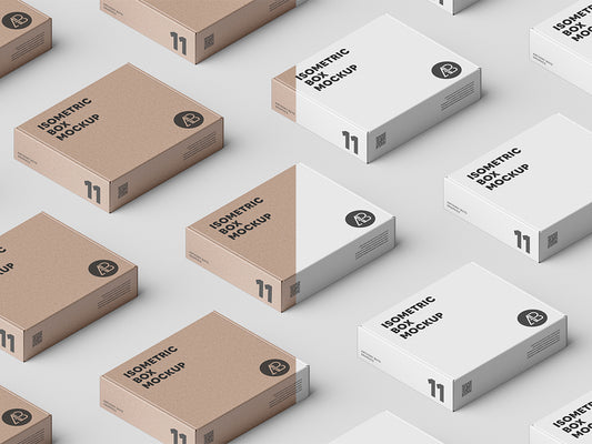 Free Box Grid Mockup