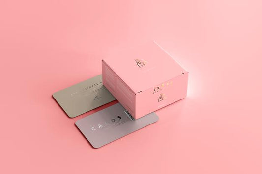 Free Box With Business Cards Mockup Psd
