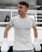 Free Boxing Athlete Wearing A Mock-Up T-Shirt Psd