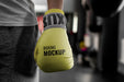 Free Boxing Athlete Wearing Mock-Up Gloves To Train Psd
