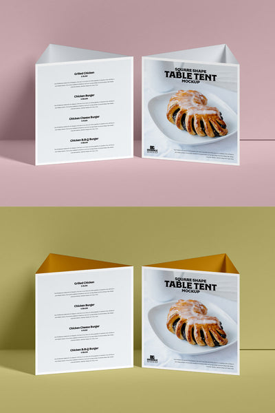 Free Brand Tent Card Mockup Psd