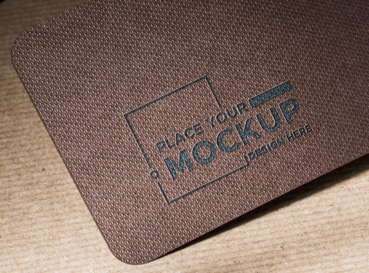 Free Branding Identity Business Card Mock-Up High View Psd