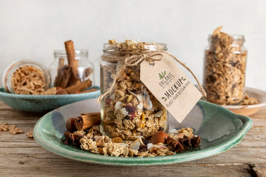 Free Breakfast Cereals Assortment With Tag Mock-Up Psd