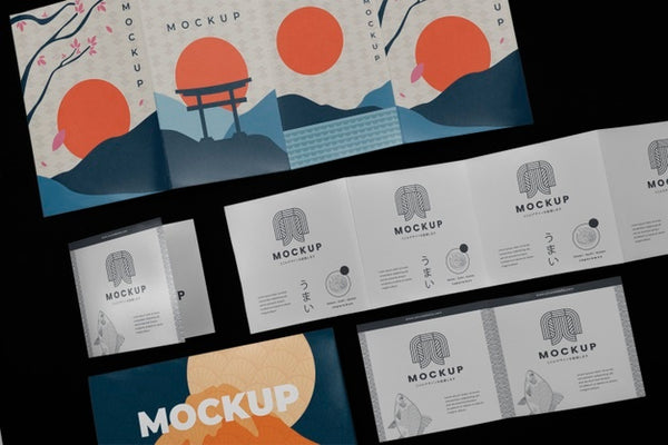 Free Brochure Mockup With Japanese Inspiration Psd