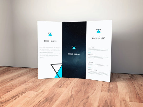 Free Brochure On Wooden Floor Mockup