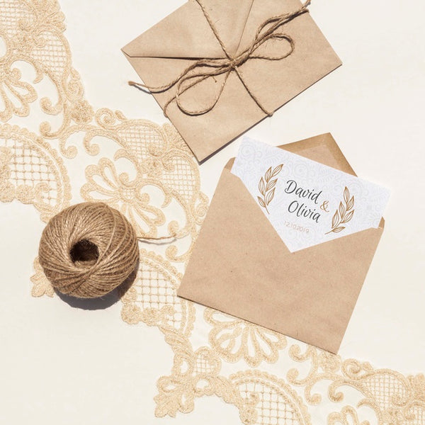 Free Brown Paper Envelopes On Embroidery Fabric Psd