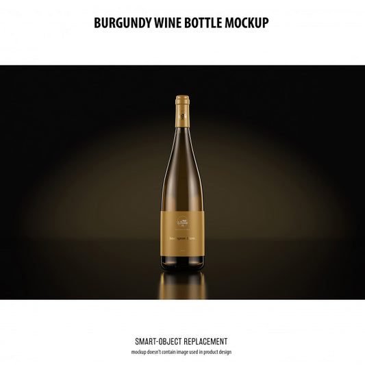 Free Burgundy Wine Bottle Mockup Psd
