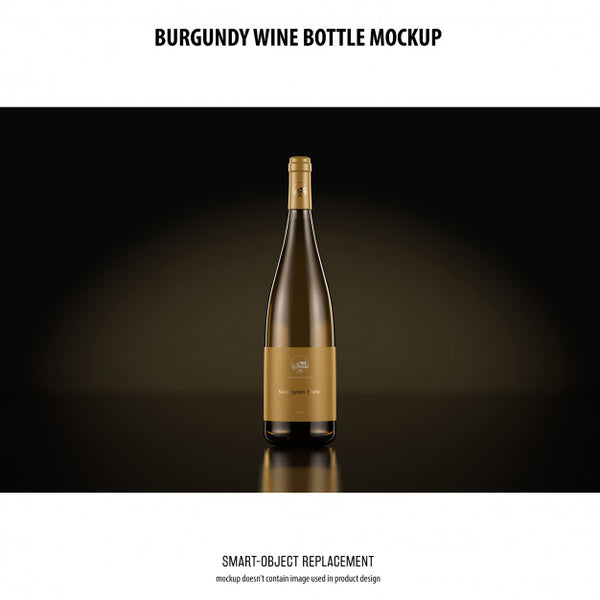 Free Burgundy Wine Bottle Mockup Psd