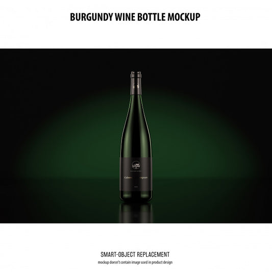 Free Burgundy Wine Bottle Mockup Psd