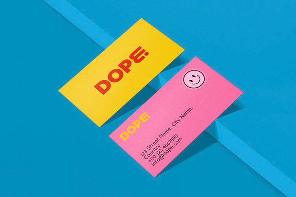 Free Business Card Mockup, Colorful, Funky Design Psd