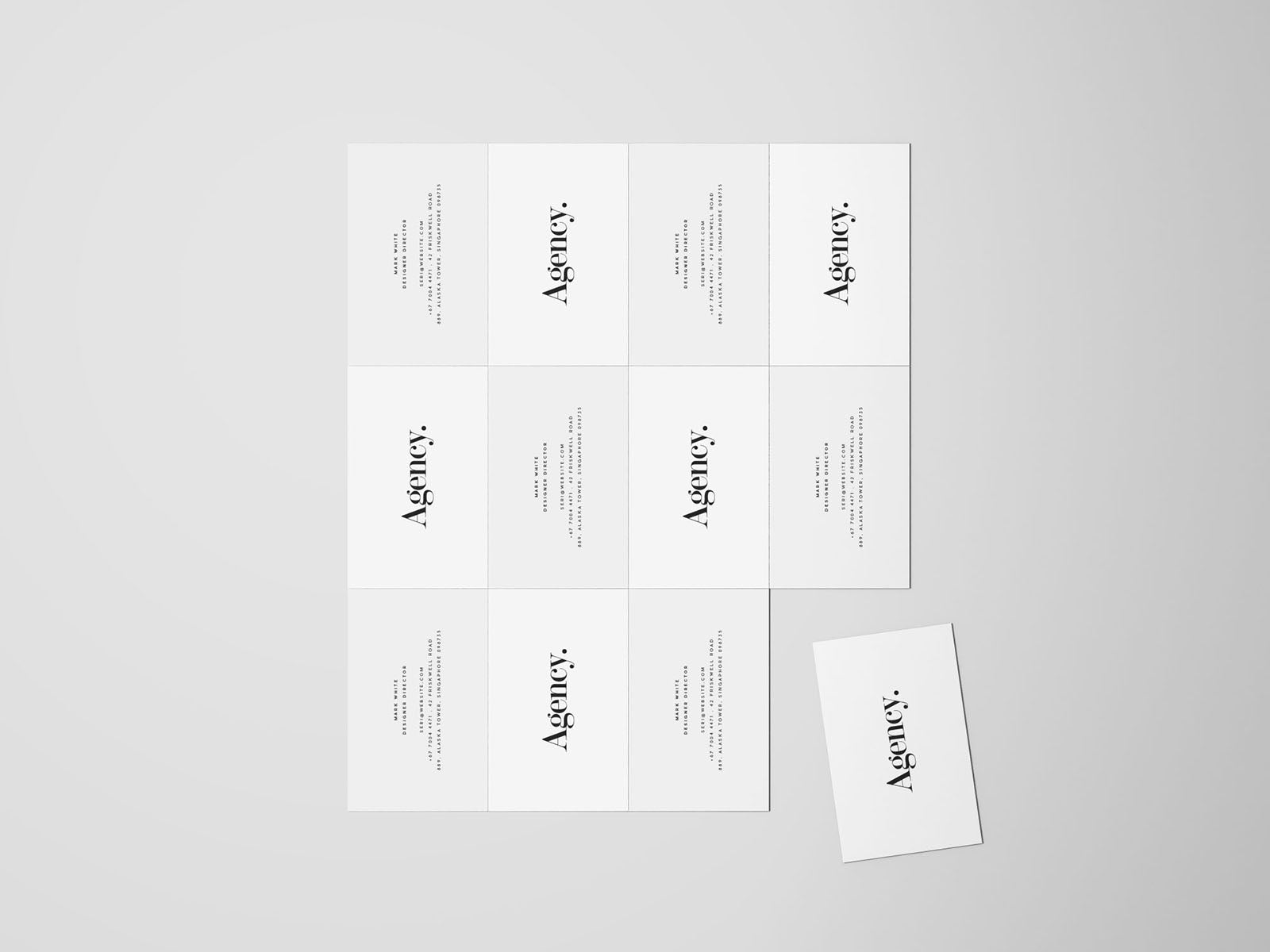 Free Business Card Mockup Top View