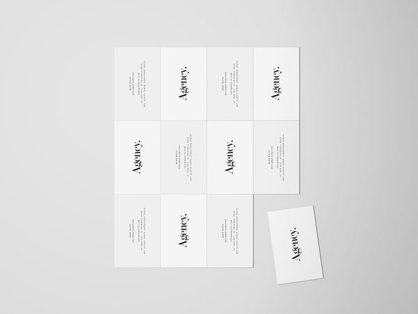 Free Business Card Mockup Top View