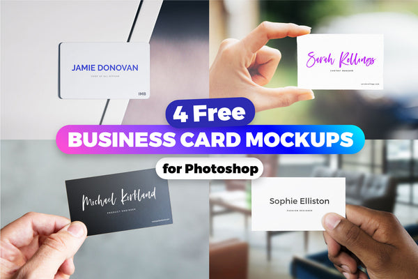 4 Business Card Mockups
