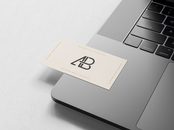 Free Business Card On Macbook Pro Mockup