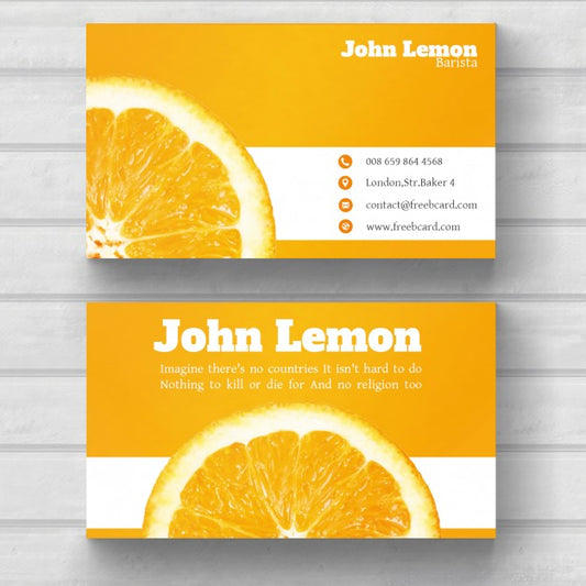 Free Business Card With An Orange Psd