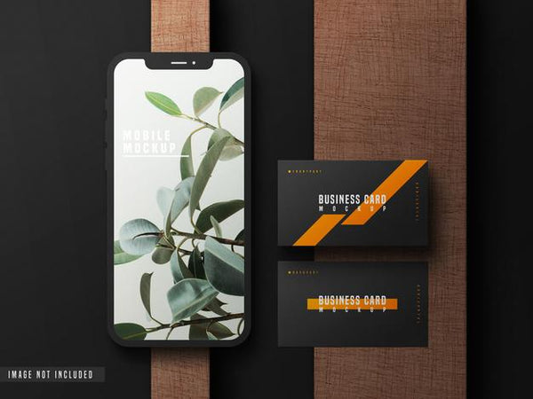 Free Business Card With Mobile Phone Mockup Psd Psd