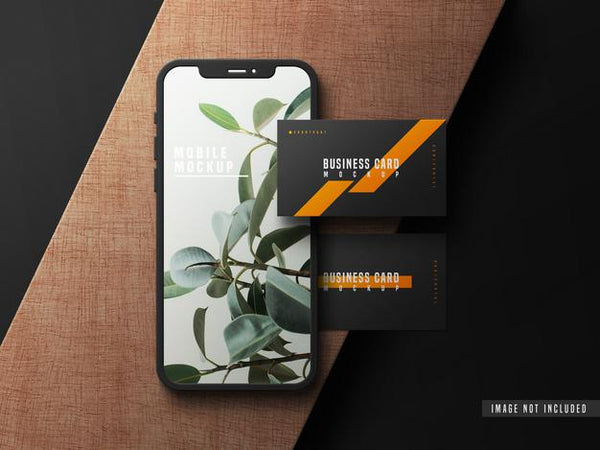 Free Business Card With Mobile Phone Mockup Psd Psd