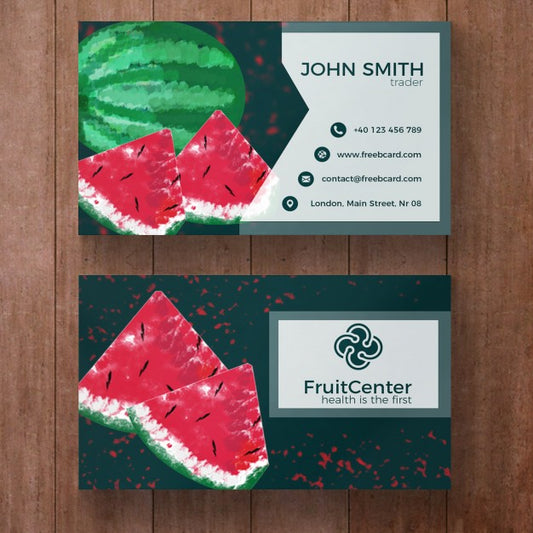Free Business Card With Watermelone Psd