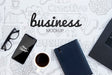 Free Business Mock-Up With Devices And Glasses Psd