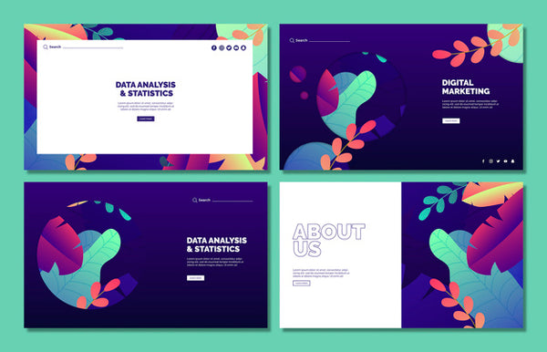 Free Business Web Template Mockup Set Psd