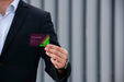 Free Businessman Holding Company Business Card Psd