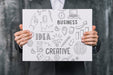 Free Businessman Showing Paper Template Psd