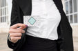 Free Businesswoman Showing Business Card Psd