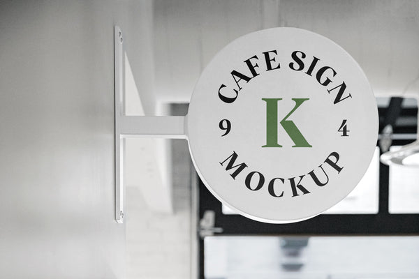 Free Cafe Sign Mockup