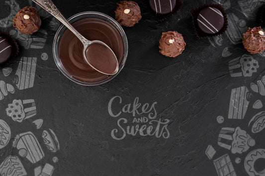 Free Cakes And Sweets Doodles And Cup Of Melted Chocolate Psd