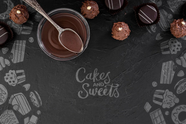 Free Cakes And Sweets Doodles And Cup Of Melted Chocolate Psd