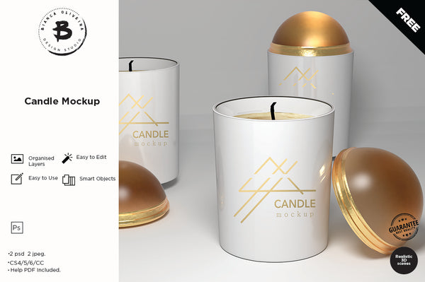 Free Candle Mockup