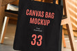 Free Canvas Bag On Chair Mockup