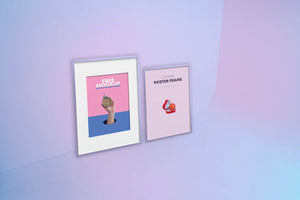 Free Canvas Poster Frames Mockup