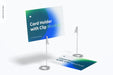 Free Card Holders With Alligator Clip Mockup, Perspective Psd