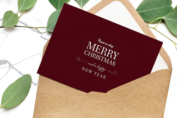 Free Card In An Envelope Mockup With Leaves In The Background