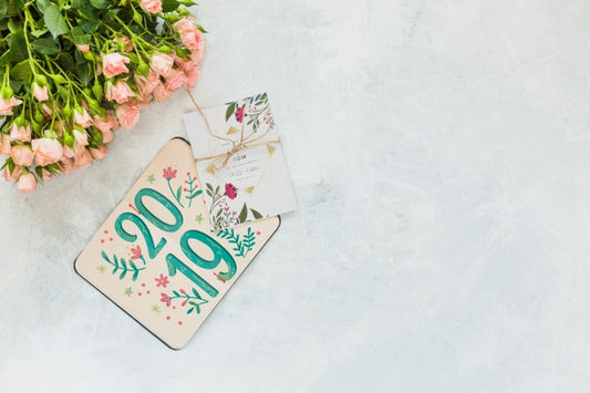 Free Card Mockup With Floral Decoration For Wedding Or Quote Psd