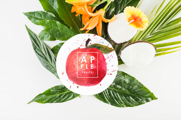 Free Card Mockup With Tropical Summer Concept Psd