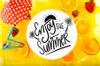 Free Card Mockup With Tropical Summer Concept With Fruits Psd