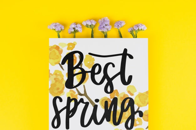 Free Card Template For Spring With Flowers Psd – DreamBundles