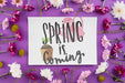 Free Card Template For Spring With Flowers Psd