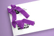 Free Card With Ribbons Mockup Psd