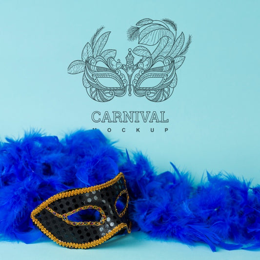 Free Carnival Mockup With Image Of Mask Psd