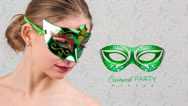 Free Carnival Mockup With Image Of Woman Psd
