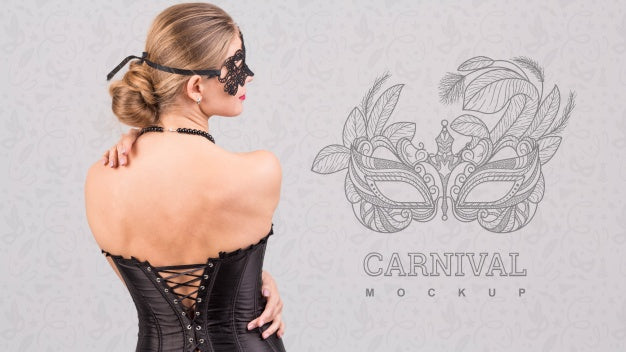 Free Carnival Mockup With Image Of Woman Psd