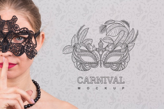 Free Carnival Mockup With Image Of Woman Psd