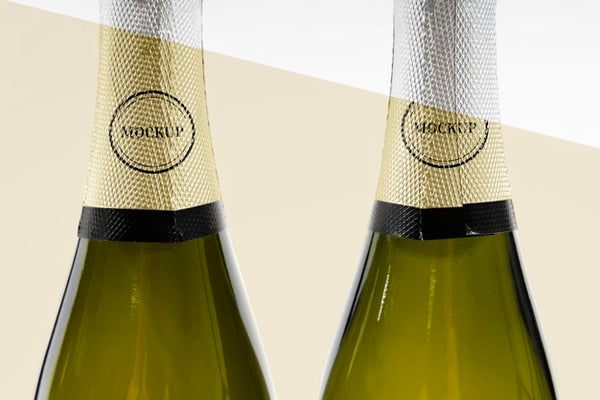 Free Champagne Bottle Mock-Up Close-Up Psd
