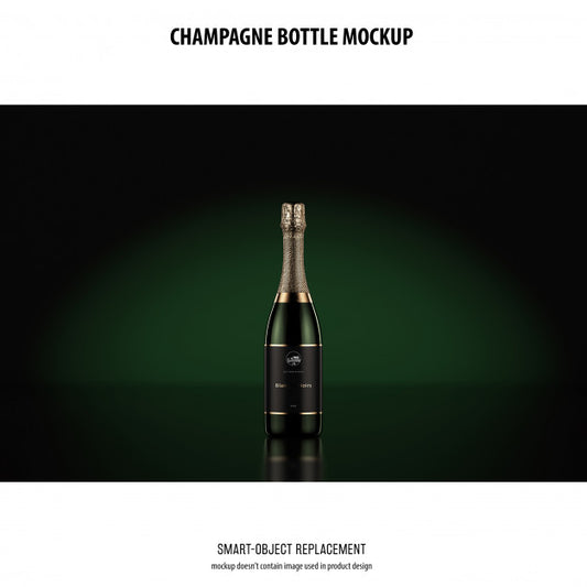 Free Champagne Bottle Mockup Psd