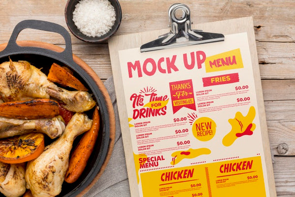 Free Chicken Meal Arrangement Mock-Up Psd